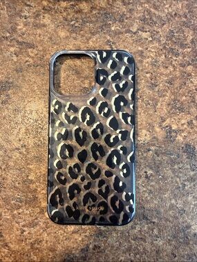 kate spade Leopard Print Clear Phone Case - Brown & Black